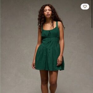 NEW American Eagle Catie Corset Mini Dress Green Medium